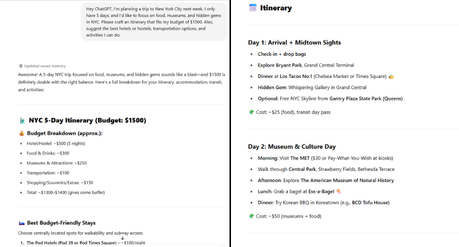 ChatGPT Travel Planner - Plan your Travel Itinerary using AI
